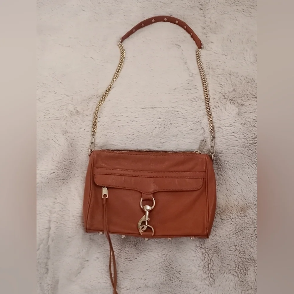Rebecca Minkoff Leather Classic Casual Gold Hardwear Convertible Chain Crossbody